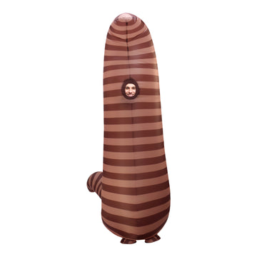 Inflatable Worm Funny Costume Halloween Party Brown Striped Adult Kid Becostume